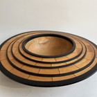 Rare Signed Art Segmented Wood Turned Bowl  Ebony Spalted Beech Yellowheart
