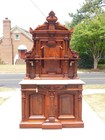 Victorian Walnut Renaissance Sideboard buffet With Cattail Carvings