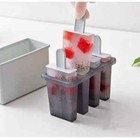 2pack 4-cell Silicone Popsicle Maker Diy Ice Pop Mold Fruit Cream Tray Bpa-free