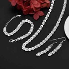 Alizero 925 Sterling Silver Phoenix Tail Earrings Necklace Bracelet Jewelry Set
