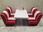 Barbie Doll 1 6 Scale 1950s Diner Booth Set Red  white Stripe Matches Coca-cola 
