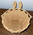 Handwoven Bunny Easter Basket 9  Wicker Straw Rustic Farmhouse Decor New