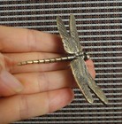 Solid Brass Figurine Dragonfly Statue Home Garden Vintage Style Decor