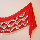High Quality Handmade Belly Dance Hip Scarf Coin Belt Wrap Costume   red_silver