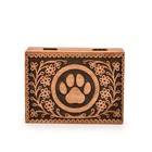 Decorative Urn Acacia Wood Paw Print Pet Cremation Urn For Dog Cat Ashes Pet    