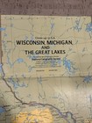 Vintage National Geographic Map Great Lakes Usa Wisconsin And Michigan 22 x35 
