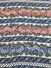 Vintage Throw Blanket Roses Floral Afghan Cotton Woven Sofa Tapestry 48 x 56 