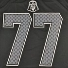 Star Wars Darth Vader  77 Football Jersey Gray Black Mens Small Graphic 2 Sided