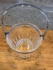 Cristal D arques France Lead Crystal Ice Bucket Chrome Swing Handle Retro Bar 