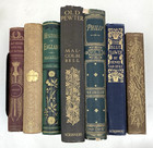 Random Lot Of 7 Books Gilt Decorated Multicolor Staging Display Antique Old Vtg