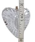 Vtg Waterford Crystal Large Heart Pendant Sterling Silver Bale