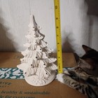 Ceramic Bisque Christmas Tree Noelle 10  W base No Light Kit Or Bulbs 