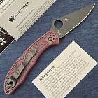 Spyderco Delica 4 Micro-melt Pd 1 Black Blade Burgundy Frn Handles Sprint Run