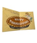 Vtg  Hallmark 60s Thanksgiving Greeting Card Girl With Pumpkin Pie