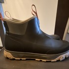 Grundens Men   s Black Rubber Ankle Rain Boot Slip-on Round Toe Size 10 Pre-owned
