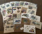 Lot Of 25 Greetings Floral Postcards With Purple Violets Flowers in Sleeves p559