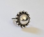 Vtg Old Pawn Southwestern Silver Dome Cocktail Ring Size 7 Fred Harvey Era 