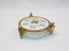 Vintage Filigree Gold Ormolu Cherub White Porcelain Lipstick Holder
