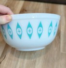 Rare Vtg 1950s Pyrex Unmarked 403 Atomic Eyes Bowl  2 1 2 Qt  Vg Condition