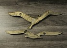 Vintage Brass 2 Birds In Flight  Seagulls Wall Hanging India Mcm