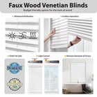 Textured Dark Oak Cordless Room Darkening Faux Wood Blinds With 2 In  Slats - 35