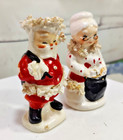 Vintage Mcm Napco Mr    Mrs  Santa Claus Christmas Salt Pepper Shakers Japan