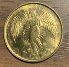 Guardian Angel Gold Tone Coin  Two Sided Symbol Of Christianity  Free Shipping
