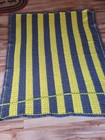 Crochet Afghan Throw Blanket 55    X 63     Yellow   Gray Horizontal Stripe Handmade
