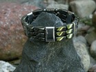 100  Black N Silver Magnetic Hematite Bracelet Anklet 3 Row Usa Handmade