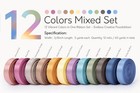 Pastel Satin Ribbon Set  12 Rolls  3 8 Inch  60 Yards
