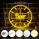 Beer Neon Sign Bar Neon Sign For Wall Decor  Led Dimmable It s Beer O clock Neon