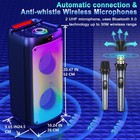 Jyx -bluetooth 5 0 Karaoke Machine For Home  2 Mics  Rgb Party Speaker W  Remote