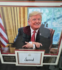 President Trump Autographed  Custom Framed Rare Photograph   Jsa Authentication