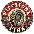 Vintage Firestone Tire Classic Bord Tin Metal Signs Home D  cor 8x8
