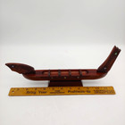 Hand Carved Wood War Canoe Boat Model - 12  Waka Maori Warrior New Zealand