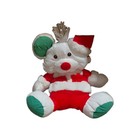 Vintage Fisher Price Baby Puffalump Christmas Bear Mouse Plush Rattle Toy 1992