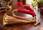 Solid Copper Bugle With Beautiful Rope Us Military Cavalry Horn