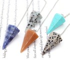 Natural Stone Reiki Healing Pendulum for Dowsing Spiritual Divination Cone   