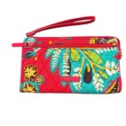 Vera Bradley Rfid Wallet Wristlet Zip Around Floral Quilted 
