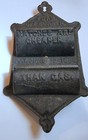 Pat  1890s Cast Iron Match Safe Holder Double 7 5x4 Wall Mount W Words Of Advice