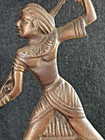Rare Antique Bronze Statue Sculpture Egyptian King Tut Boat Marble