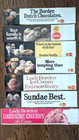 Vintage Borden Ice Cream Store Display Poster Sign Lot Of 7 Advertising  c5 