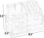 Masirs Clear Makeup Organizer - 16-compartment Cosmetic And Jewelry Holder With 
