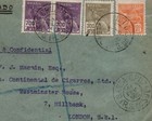 Cia Continental Cigarette Postal History Brazil To London 1936 Tobacco Smoke