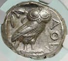 Athens Greece Silver Greek Tetradrachm Coin Athena Full Crest Owl Ngc I84882