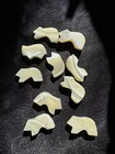 Lot Of 10 Vintage Zuni Carved Mother Of Pearl Shell Bear Fetish Beads Vintage