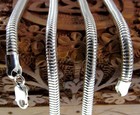 5mm Solid 925 Sterling Silver Italian Round Snake Chain Necklace  Made In Italy
