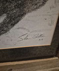 Vintage Rural Life Depiction Graphite Drawing Natural Wood Frame Artist Signed