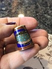 Vintage Brass Enameled Cloisonne Large Thimble Turtle Sea Turtle Flower Cinnabar