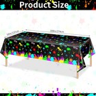 3 Pack Uv Neon Glow Tablecloths 108x54  Blacklight Party Table Covers